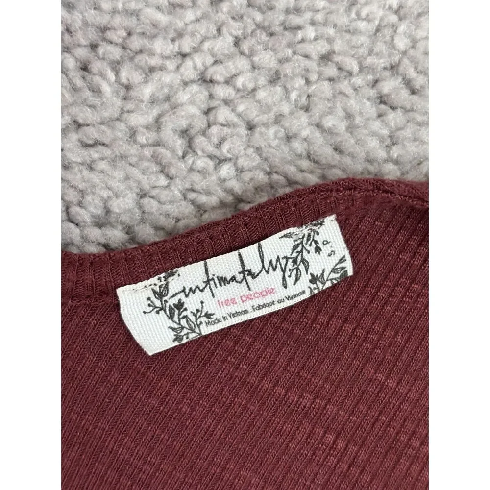 Free People Intimately Tank Tops Maroon Gray *Bundle*-Size S